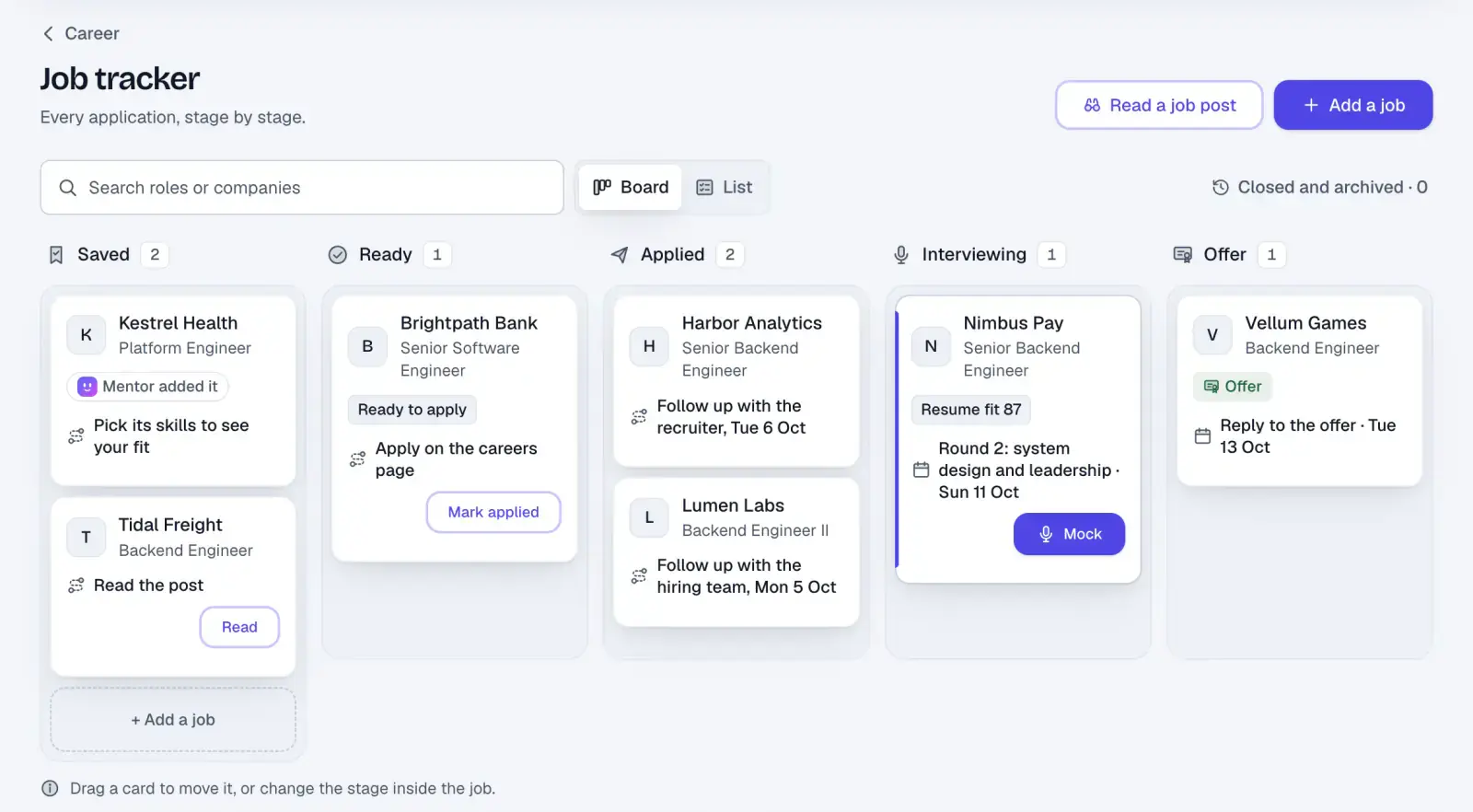 Job tracker