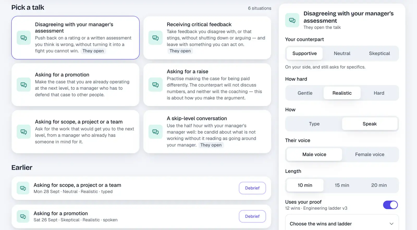 Conversation practice